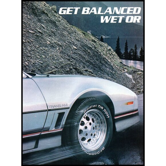 1986 BF Goodrich Pontiac Trans Am 2 Page Vintage Print Ad Firebird Wall Art 80s - Picture 2 of 4